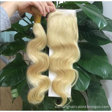 613Color Blonde Maagd Human Hair Bundels Frontal Groothandel